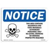 Signmission OSHA Notice Sign, 10" H, 14" W, Aluminum, This Area Contains Hazardous Sign With Symbol, Landscape OS-NS-A-1014-L-18586